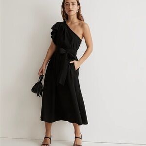 daisy embroidered lightspun square-neck midi dress Kyra Cotton Embroidered Flutter Sleeve Midi Dress